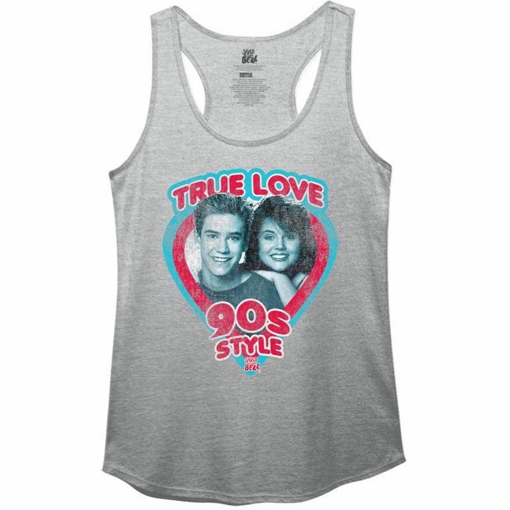 Ripple Junction Saved by the Bell "True Love 90s Style" Gray Tank - Size S